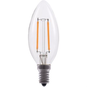 LED filament bulb, B11 type, 2.5 watts, 2700K, 320 degrees