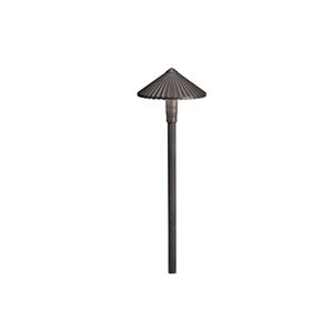 Outdoor LED standing lamp, bronze finish, 12 volts, 1 X T3