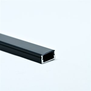 Black aluminum extrusion with black diffuser, surface installation