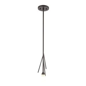 Pendant, brushed oiled bronze finish with frosted glass, 1 X G9