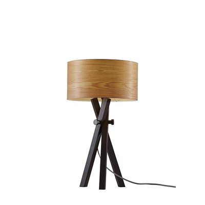 Lampe de table, finition noir bois, 1 X A19