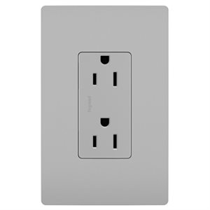 15 amps outlet, grey finish