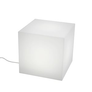 Luminous cube, white finish