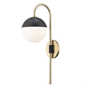 Wall light, gold and black finish, 1 X A15