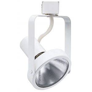 Light bulb holder for rail, PAR30 format, white finish