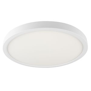 Smart LED ceiling light, 14 inches, white finish, 24 watts, WIFI, adjustable CCT and color