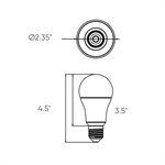 Ampoule intelligente DEL, 9 watts, format A19, CCT et couleur ajustable
