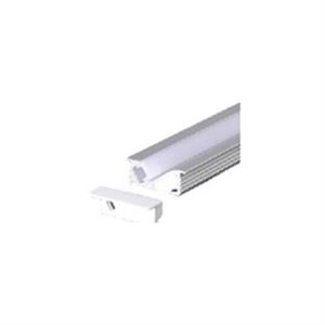 Aluminum flush mount angle extrusion with frosted acrylic diffuser - flush mount angle model with vanes, per linear foot